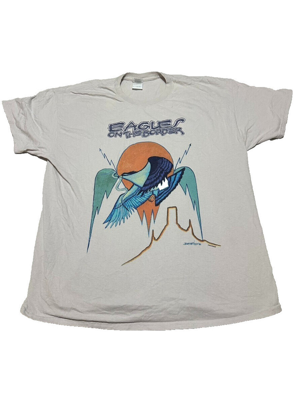 Eagles On The Border T Shirt Men XL White Band Tee 2013 Y2K Gildan Rock Music
